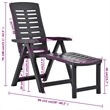 Pemberly Row Plastic Adjustable Foldable Sun Lounger in Anthracite