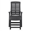 Pemberly Row Plastic Adjustable Foldable Sun Lounger in Anthracite