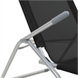 Pemberly Row Textilene and Steel Folding Sun Lounger Set of 2 in Black