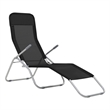 Pemberly Row Textilene and Steel Folding Sun Lounger Set of 2 in Black