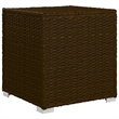 Pemberly Row Rattan Sun Lounger with Cushion and Table in Brown and Cream