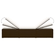Pemberly Row Rattan Sun Lounger with Cushion and Table in Brown and Cream