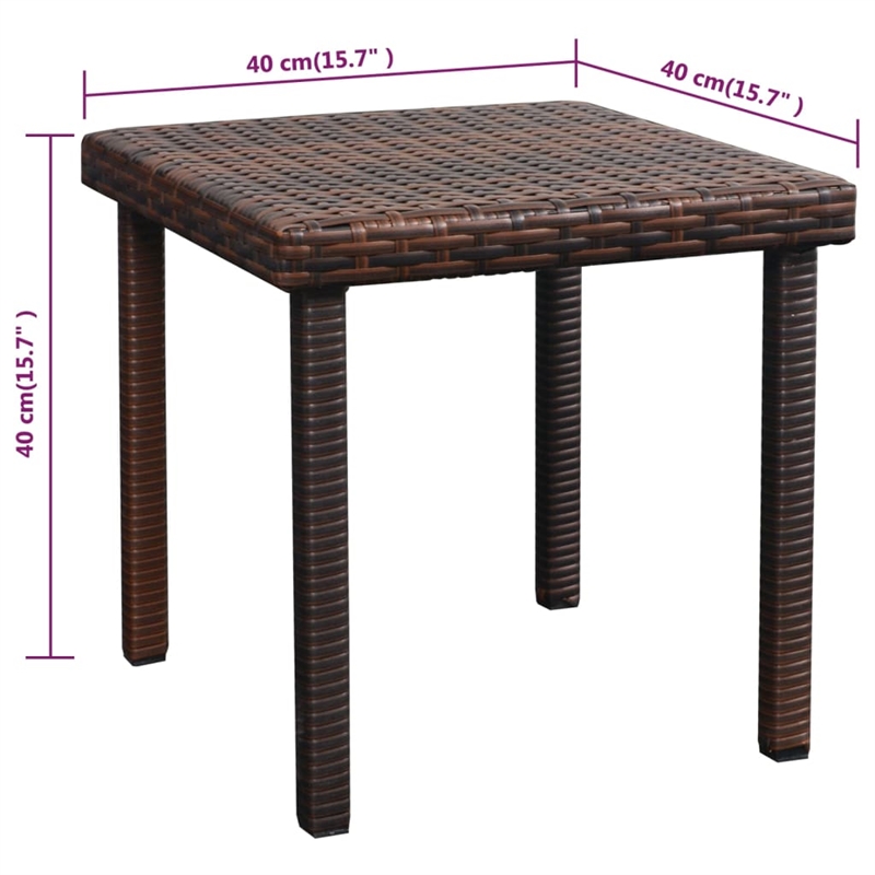 pemberly row pe rattan sun lounger with cushion and tea table in brown