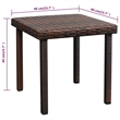 Pemberly Row PE Rattan Sun Lounger with Cushion and Tea Table in Brown