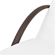 Pemberly Row PE Rattan Sun Lounger with Cushion and Tea Table in Brown