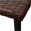 Pemberly Row PE Rattan Sun Lounger with Cushion and Tea Table in Brown