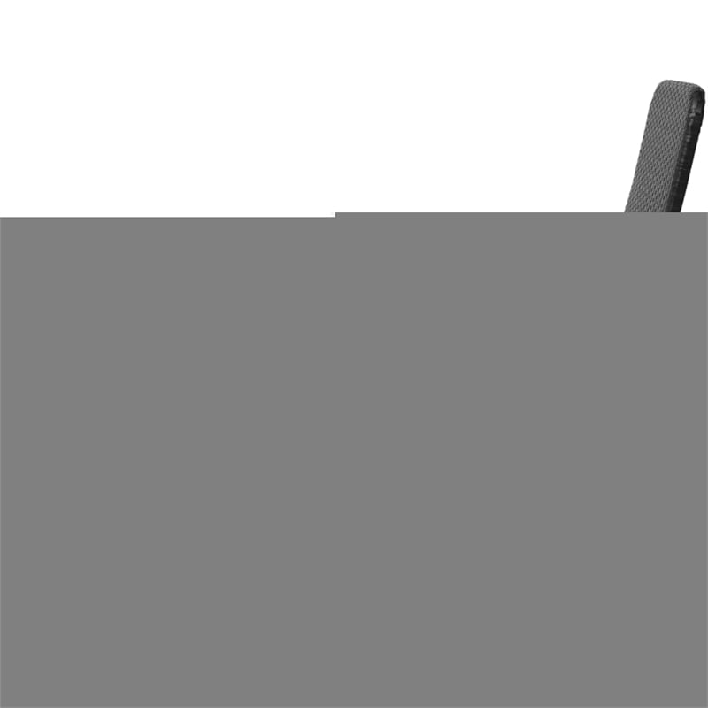 Pemberly Row PE Rattan Folding Sun Lounger with Steel Frame in Black