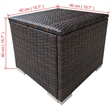 Pemberly Row PE Rattan Patio Sun Lounger Set of 2 with Table in Brown