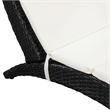 Pemberly Row PE Rattan Folding Sun Lounger with Cushion in Black and White