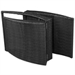 Pemberly Row PE Rattan Folding Sun Lounger with Cushion in Black and White