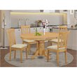 Pemberly Row 5-Piece Oval Wood Dining Table Set with Oak Finish