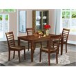 Pemberly Row 5-Piece Wood Dining Table Set with Chairs in Mahogany Finish
