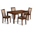 Pemberly Row 5-Piece Wood Dining Table Set with Chairs in Mahogany Finish