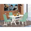 Pemberly Row 5-Piece Wood Kitchen Dining Set in Linen White Finish