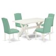 Pemberly Row 5-Piece Wood Kitchen Dining Set in Linen White Finish
