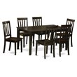 Pemberly Row 7-Piece Dining Table Set in Cappuccino Wood Finish