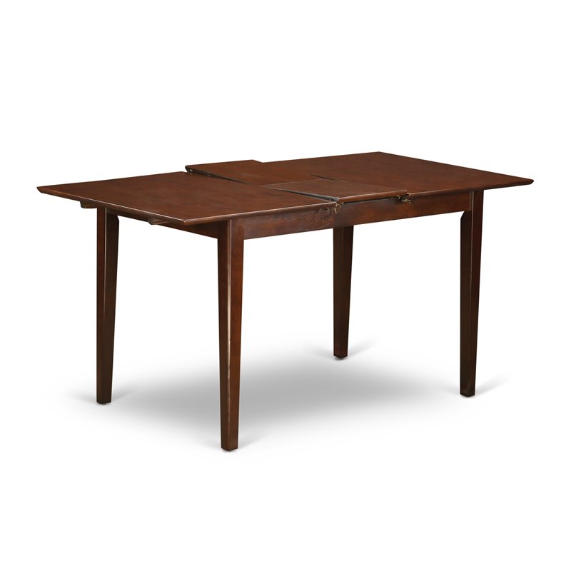 Pemberly Row 3-Piece Wood Dining Set with Fabric Chairs in Mahogany