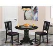 Pemberly Row 3-Piece Wood Dining Table and Chair Set in Black