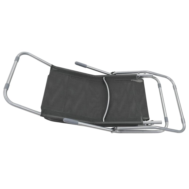 Pemberly Row Textilene Folding Sun Lounger Set of 2 in Anthracite