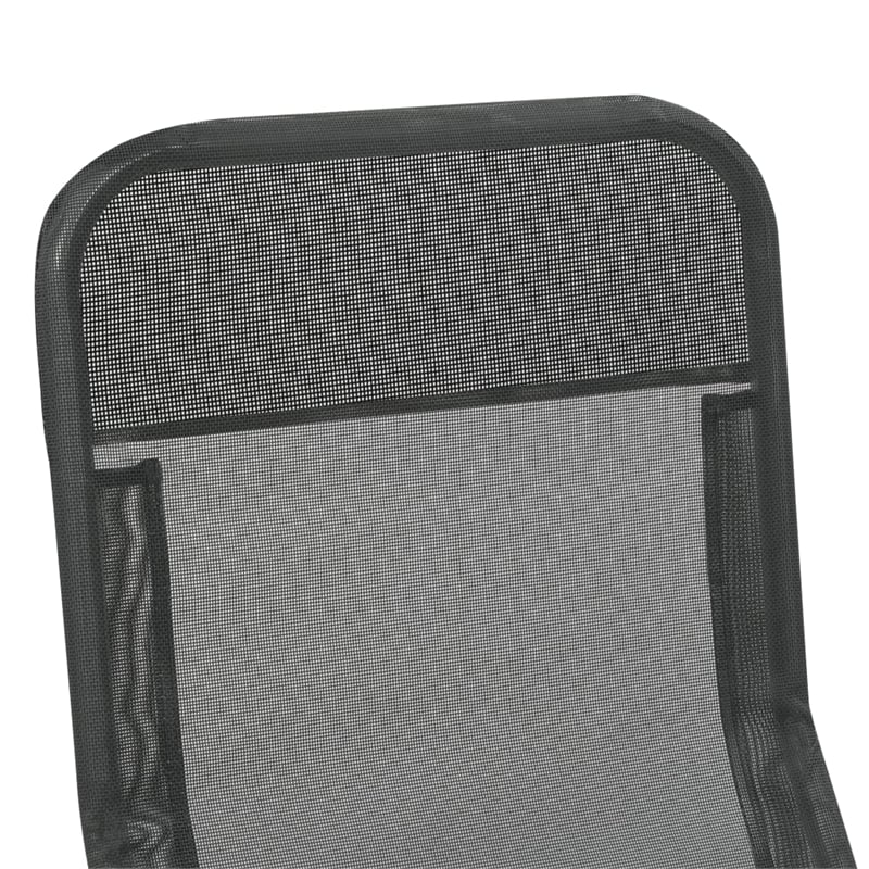 Pemberly Row Textilene Folding Sun Lounger Set of 2 in Anthracite
