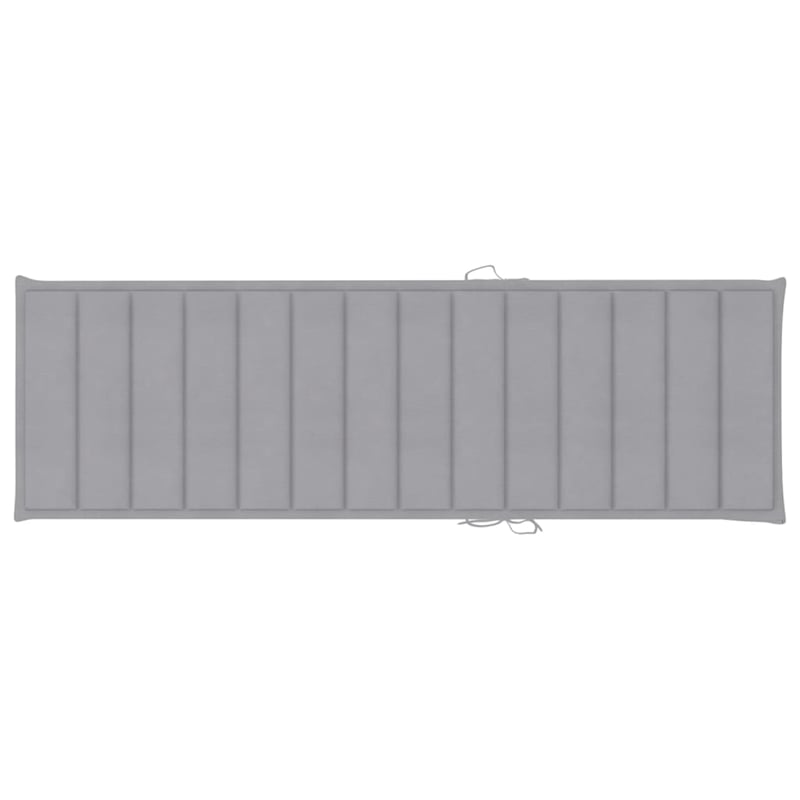 Pemberly Row Acacia Wood Sun Lounger with Adjustable Footrests in Gray