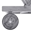 Pemberly Row Solid Acacia Wood 4-Position Sun Lounger with Wheels in Gray