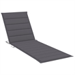 Pemberly Row Solid Acacia Wood 4-Position Sun Lounger with Wheels in Gray