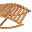 Pemberly Row Teak Wood Rocking Sun Lounger with Cushion in Anthracite