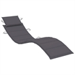 Pemberly Row Teak Wood Rocking Sun Lounger with Cushion in Anthracite