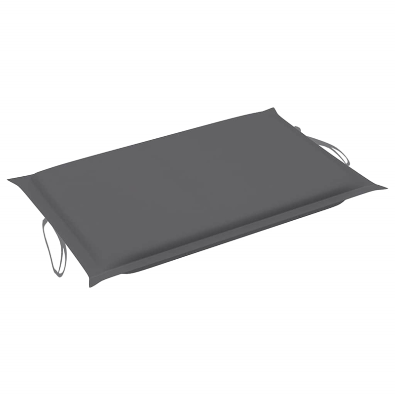 Pemberly Row Teak Wood Rocking Sun Lounger with Cushion in Anthracite