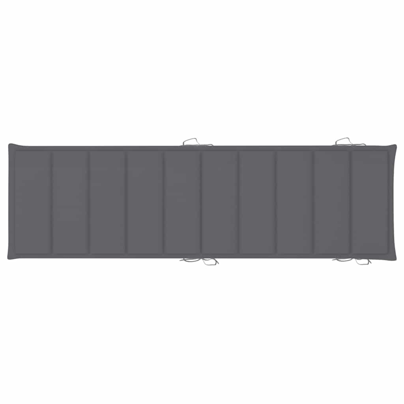 Pemberly Row Teak Wood Rocking Sun Lounger with Cushion in Anthracite