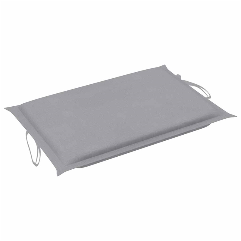 Pemberly Row Teak Wood Rocking Sun Lounger with Cushion in Gray