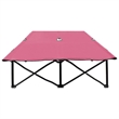 Pemberly Row Powder-Coated Steel 2-Person Foldable Sun Lounger in Pink