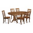 Pemberly Row 7-Piece Dining Set in Saddle Brown with Oval Table