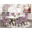 Pemberly Row 7-Piece Dining Set with Jacobean Brown Finish & Linen Fabric