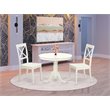 Pemberly Row 3-Piece Rubberwood Dining Set in Linen White Finish