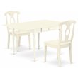Pemberly Row 3-Piece Wood Kitchen Dining Set in Linen White Finish