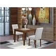 Pemberly Row 3-Piece Dining Table Set in Walnut Finish and Light Gray