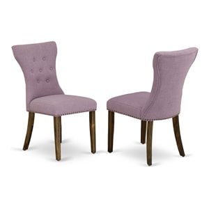 Pemberly Row High Back Fabric Dining Chairs in Purple (Set of 2)