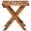 Pemberly Row Foldable Acacia Wood 2-Person Sun Lounger with Table in Brown