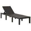 Pemberly Row Synthetic Plastic Cushioned Sun Lounger in Anthracite/Gray