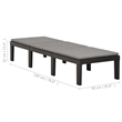 Pemberly Row Synthetic Plastic Cushioned Sun Lounger in Anthracite/Gray