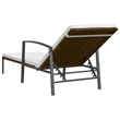 Pemberly Row PE Rattan Adjustable Sun Lounger and Table in Brown (Set of 3)