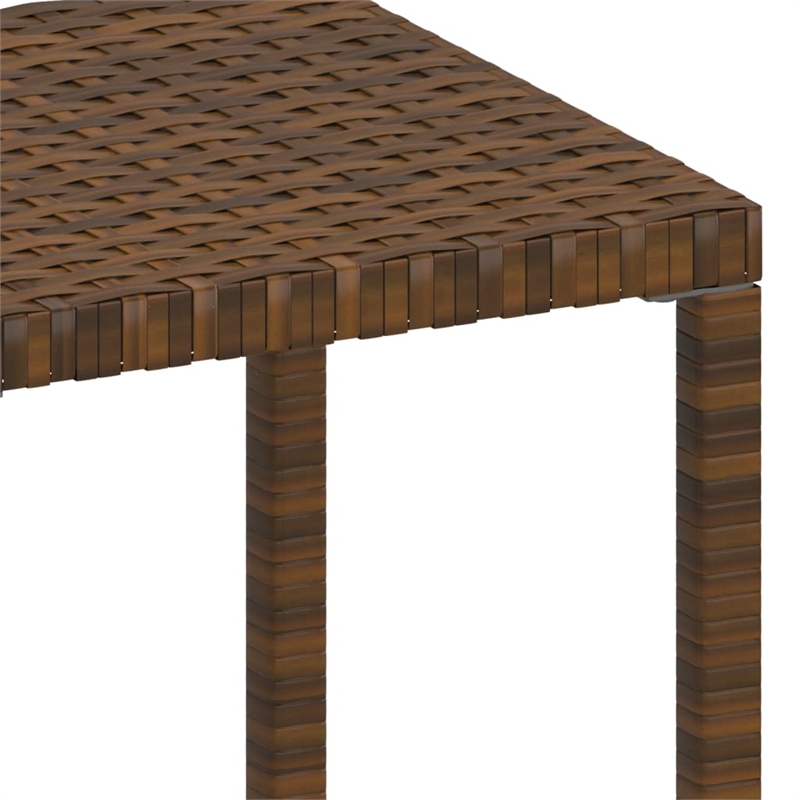 Pemberly Row PE Rattan Adjustable Sun Lounger and Table in Brown (Set of 3)