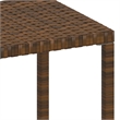 Pemberly Row PE Rattan Adjustable Sun Lounger and Table in Brown (Set of 3)