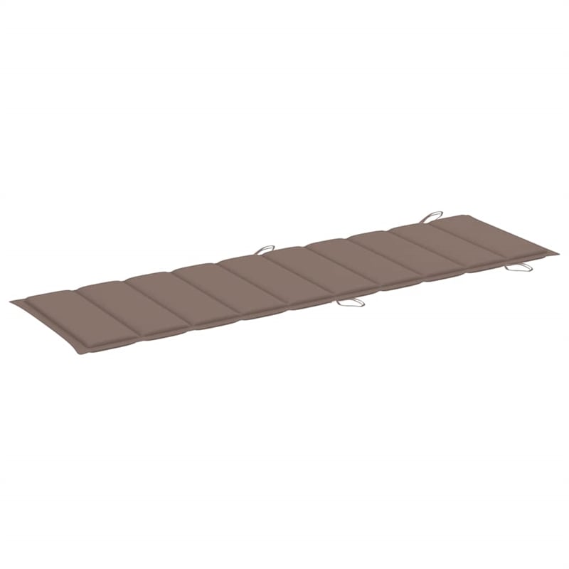Pemberly Row Solid Acacia Wood Foldable Sun Lounger Set of 2 in Taupe