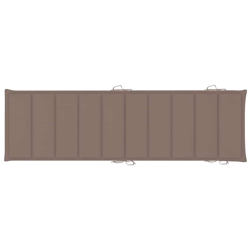 Pemberly Row Solid Acacia Wood Foldable Sun Lounger Set of 2 in Taupe