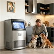 Pemberly Row Stainless Steel Ice Maker 200 lbs Daily 45 lbs Storage