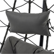 Pemberly Row Gray Steel 2-Person Foldable Hanging Egg Chair with Stand