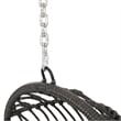 Pemberly Row Gray Fabric Rattan Hanging Basket Chair with 8 ft Chain